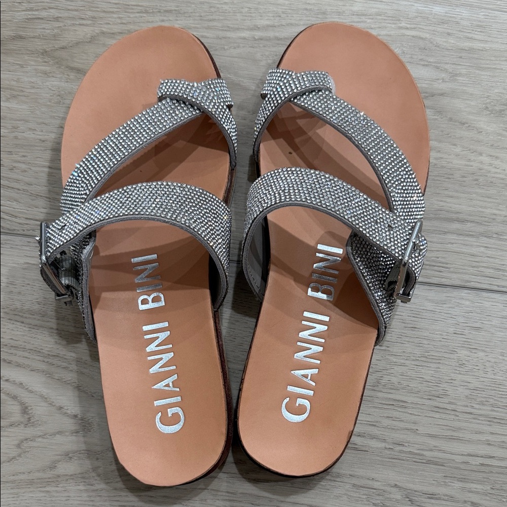 Gianni Bini Silver Embellished Sandals